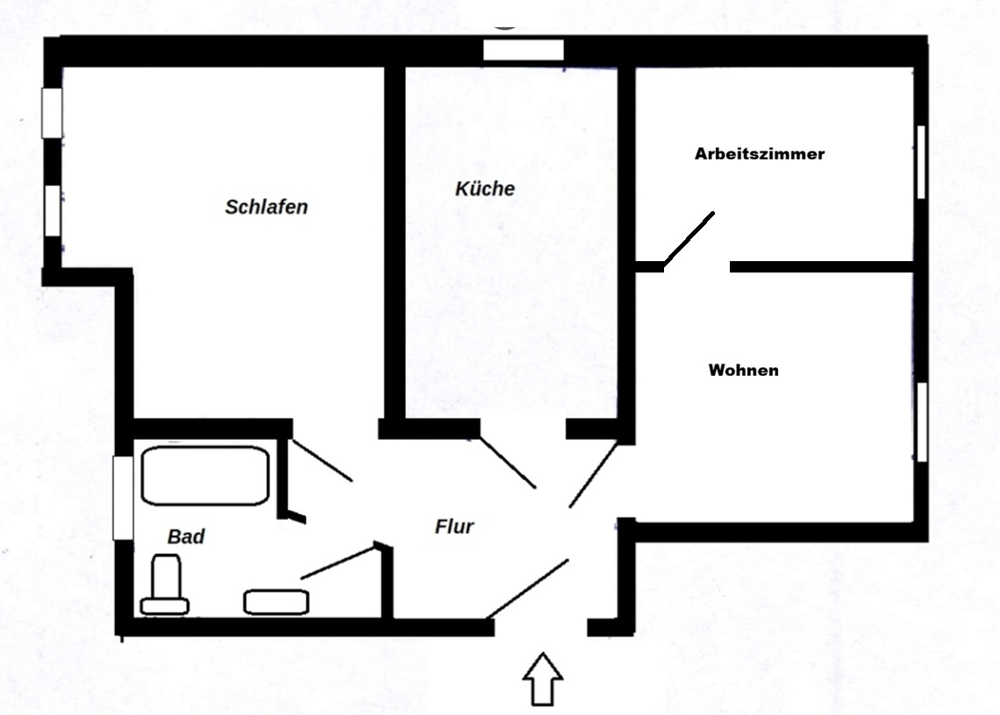 Grundriss 3 Zimmer