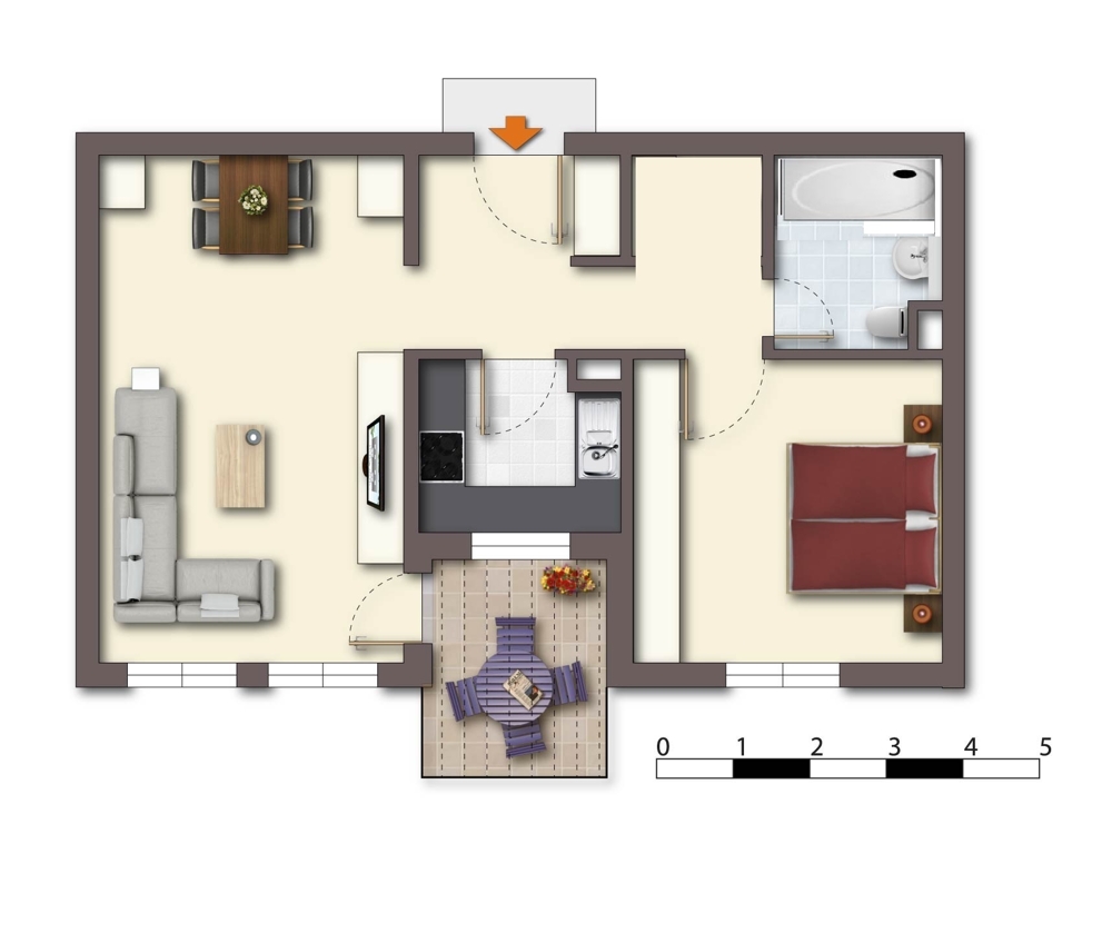 Grundriss mit wanne